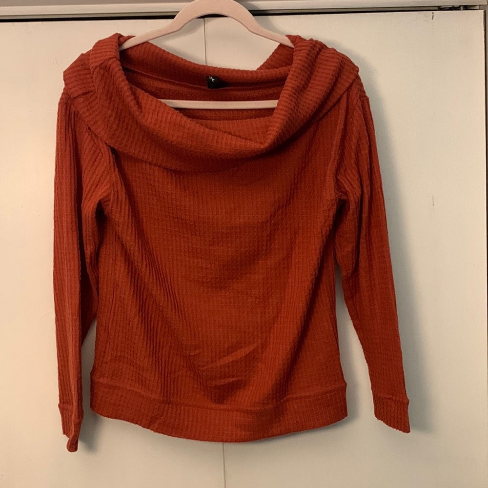 knot cowl neck sweater